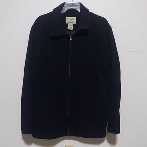 L.L. Bean Men's Zip-Up Black Wool Jacket - XL Tall